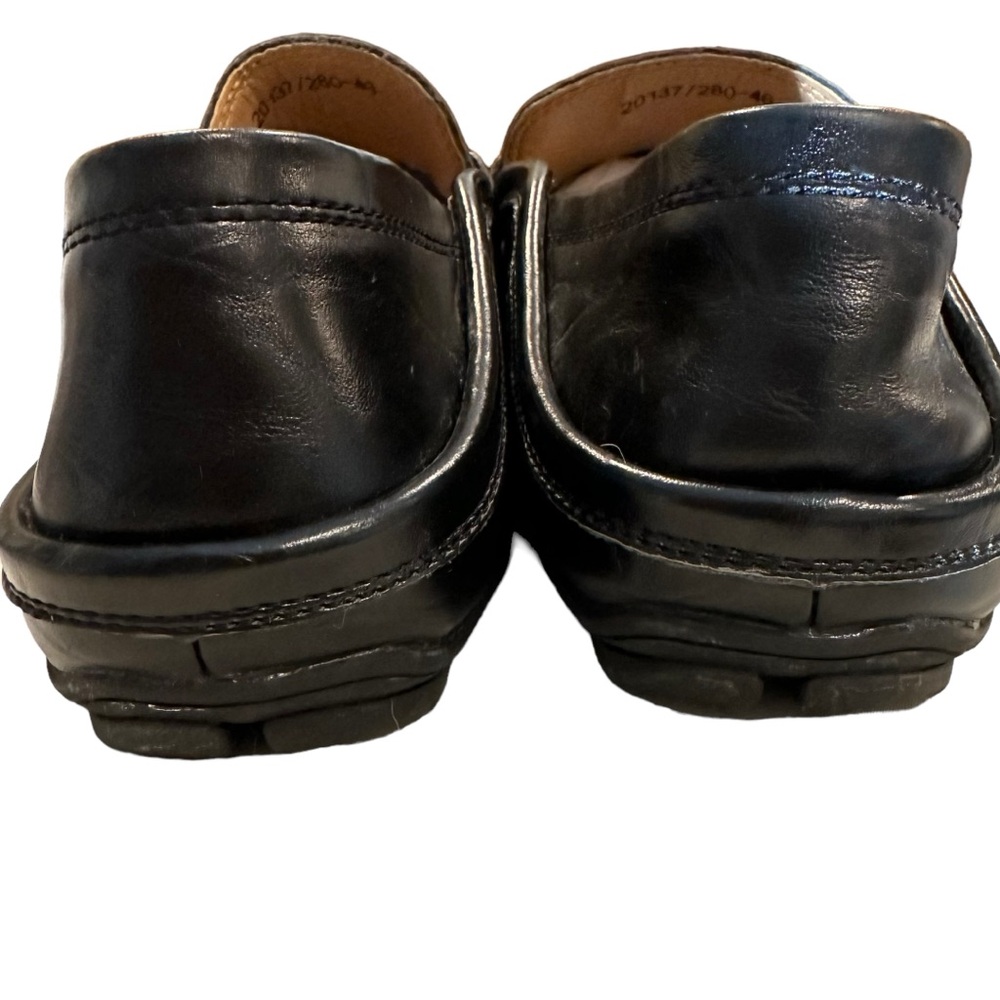 Go Tour black mens leather loafer casual slip on business casual euro 46 us 12.5 - Picture 3 of 6